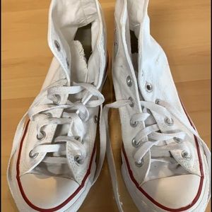 Converse white high tops men’s 5/women’s 7